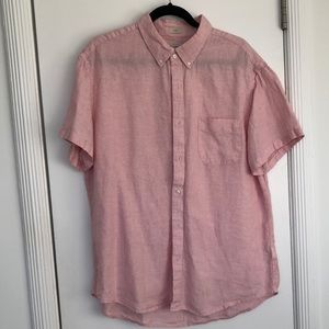 Men’s J. Crew Irish Linen Slim Fit Short Sleeve Button Down